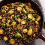 Ground Beef and Brussels Sprouts Stir-Fry with Sweet Chili and Lime Recipe