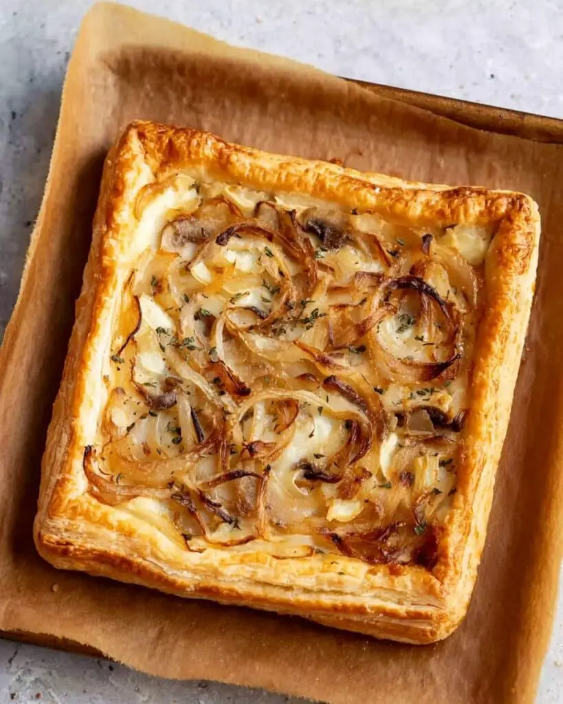 Sweet Onion and Parmesan Puff Pastry Tart Recipe