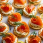 Blini with Smoked Salmon and Dill Crème Fraîche Recipe