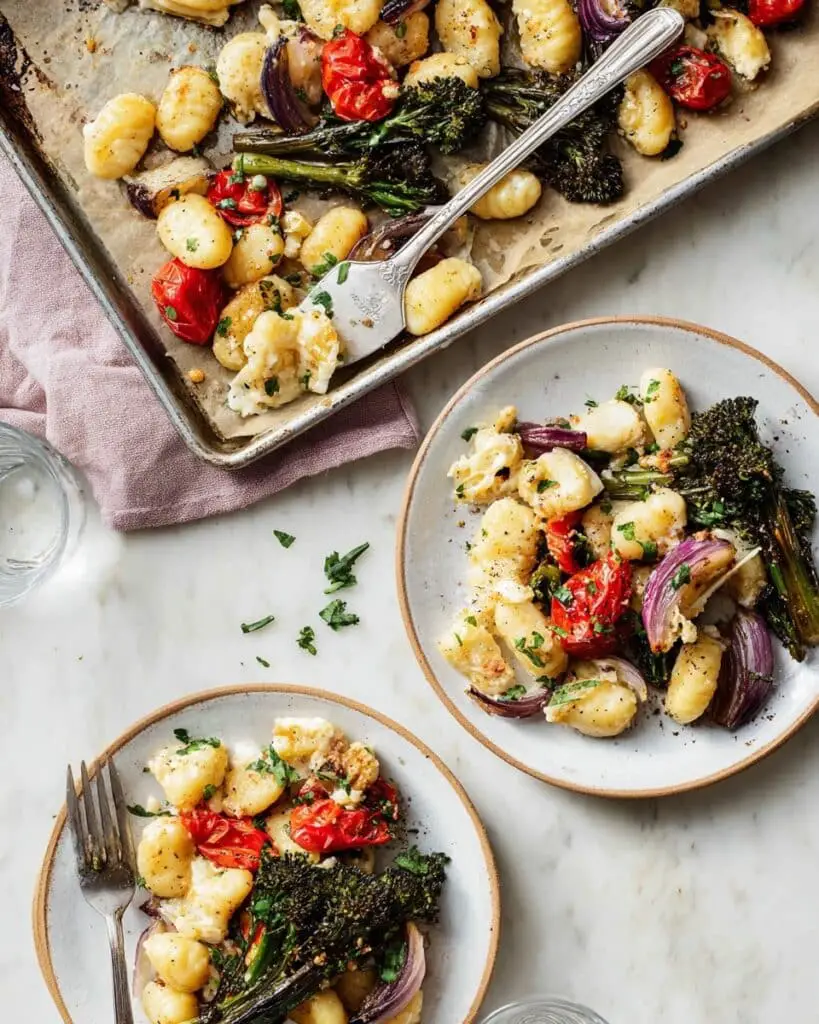 Sheet Pan Gnocchi with Roasted Vegetables and Feta Recipe
