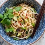 Simple Udon Noodle Bowl with Zucchini, Mushrooms, and Basil Recipe