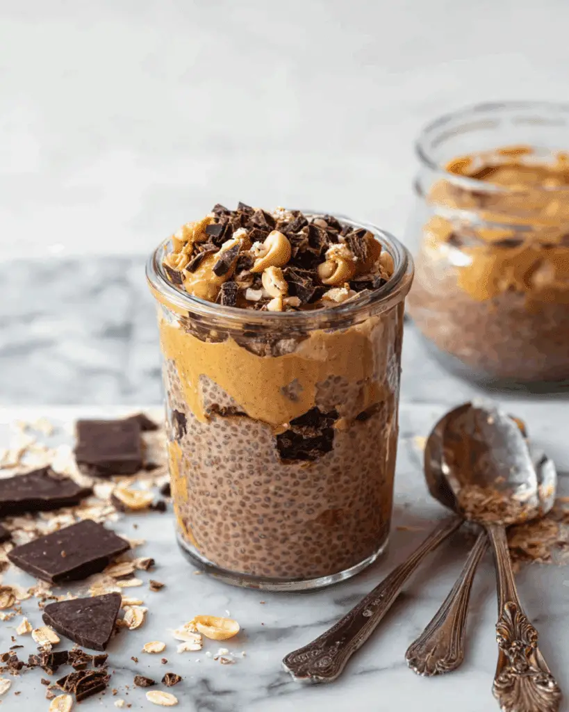 Chocolate Peanut Butter Overnight Oats Recipe