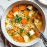 Garlic Ginger Soup with Tofu & Noodles Recipe