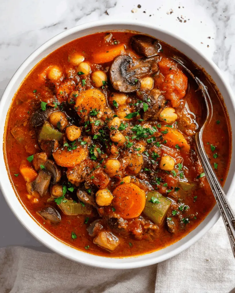 Hearty Eggplant Stew with Tomatoes and Chickpeas Recipe