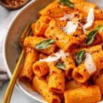 Creamy Cottage Cheese Pasta Sauce with Roasted Red Peppers and Basil Recipe