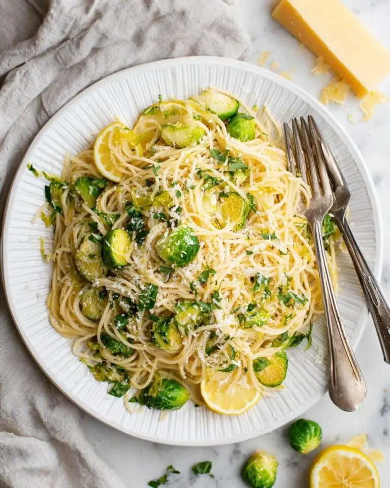 Lemon Parmesan Brussels Sprout Pasta Recipe