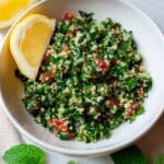 Fresh Lebanese Tabouli Salad (Tabbouleh) with Parsley, Mint, Tomato, and Lemon-Dressed Bulgur Recipe