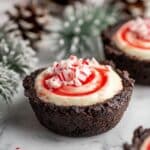 Chocolate Peppermint Cookie Cups with Peppermint Cheesecake Filling Recipe