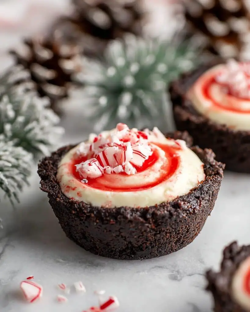Chocolate Peppermint Cookie Cups with Peppermint Cheesecake Filling Recipe