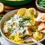 Dump-and-Bake Chicken Tzatziki and Rice Recipe