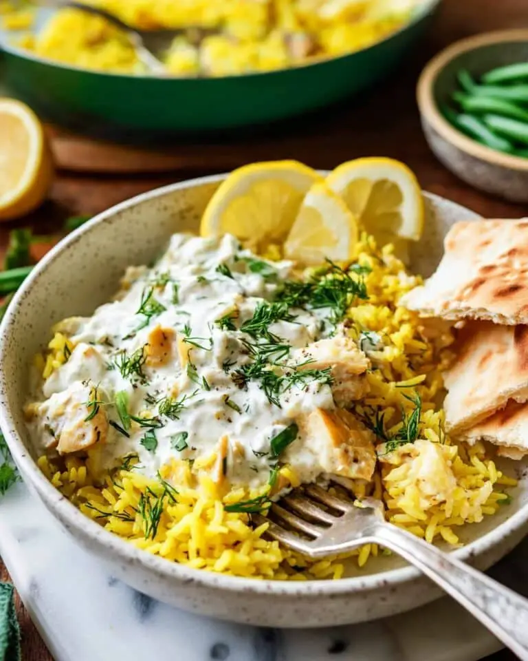 Dump-and-Bake Chicken Tzatziki and Rice Recipe