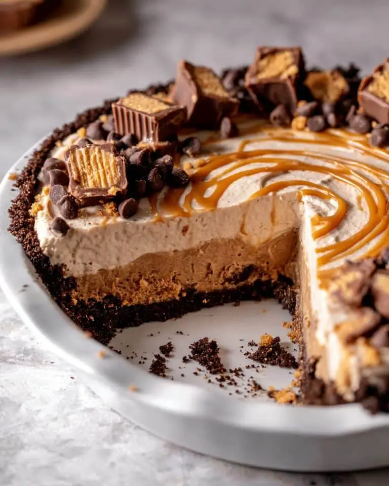 Chocolate Peanut Butter Pie with Oreo Crust and Swirled Topping Recipe