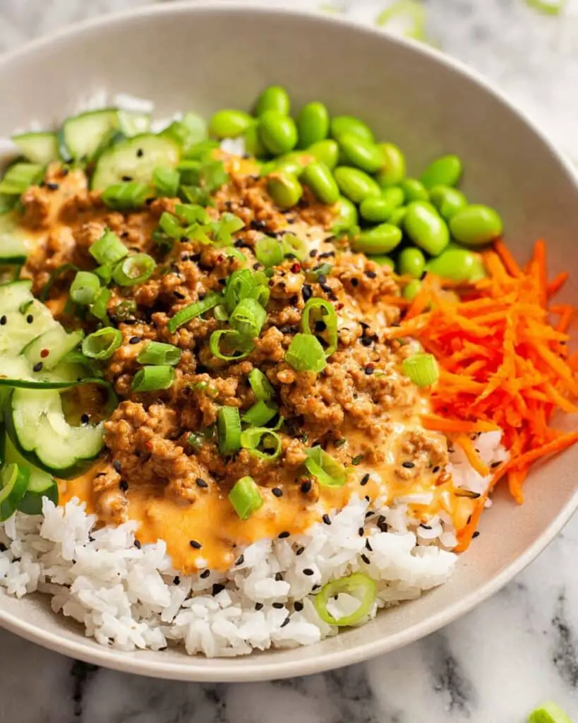 Ground Turkey Rice Bowls with Bang Bang Sauce Recipe
