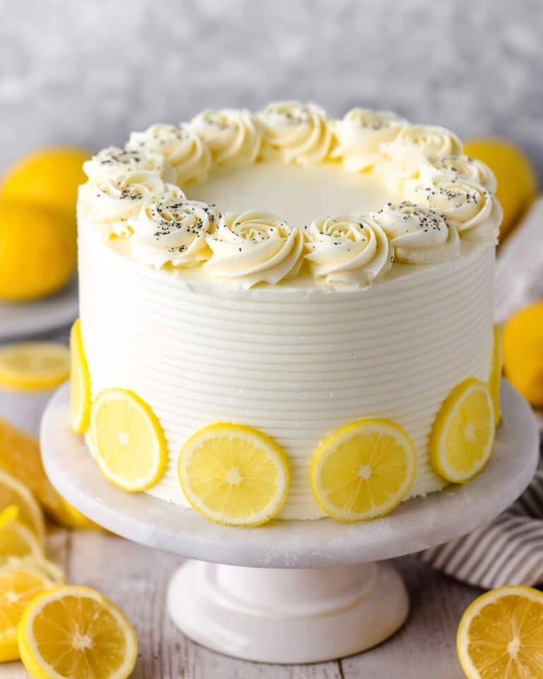 Lemon Poppyseed Cake with Lemon Cream Cheese Frosting Recipe