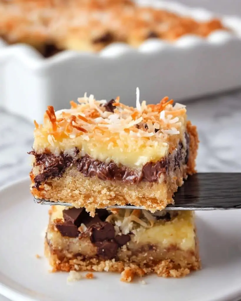 Chocolate Coconut Bars with a Buttery Graham Cracker Crust Recipe