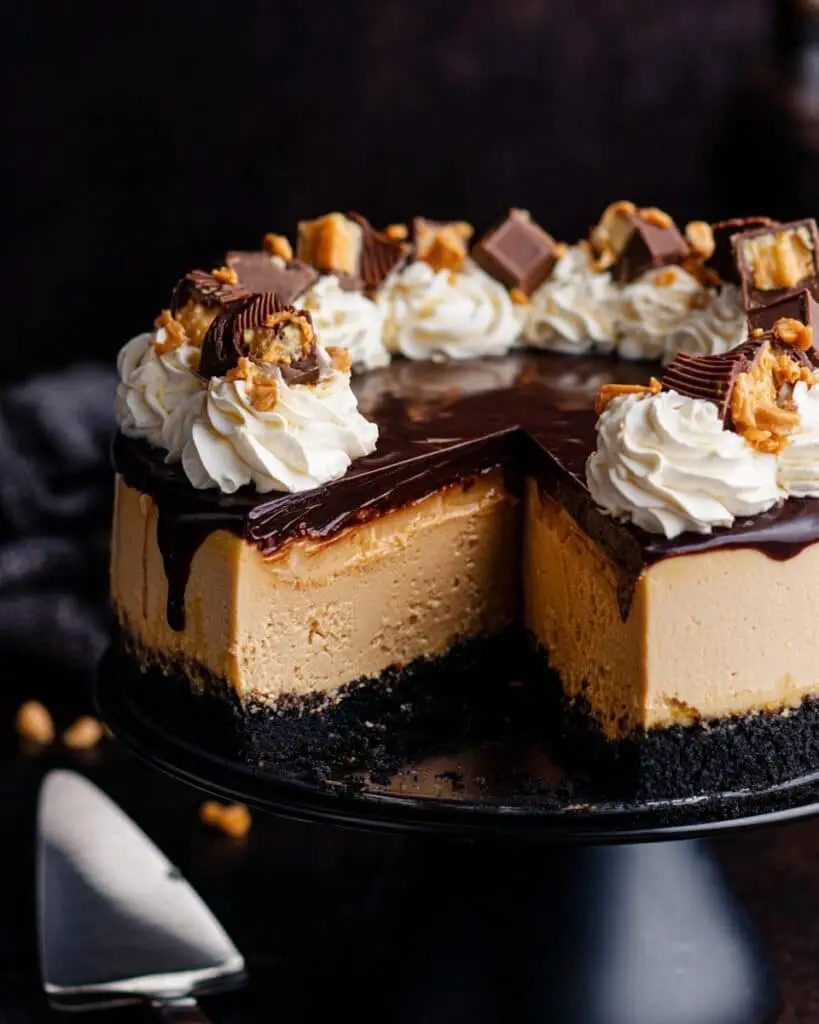 Peanut Butter Cheesecake with Chocolate Ganache and Peanut Butter Whipped Cream Recipe