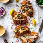 Pretzel Crusted Chicken with Cheddar-Mustard Sauce Recipe