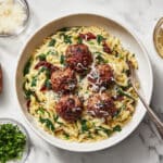 Tuscan Chicken Meatballs and Orzo Recipe