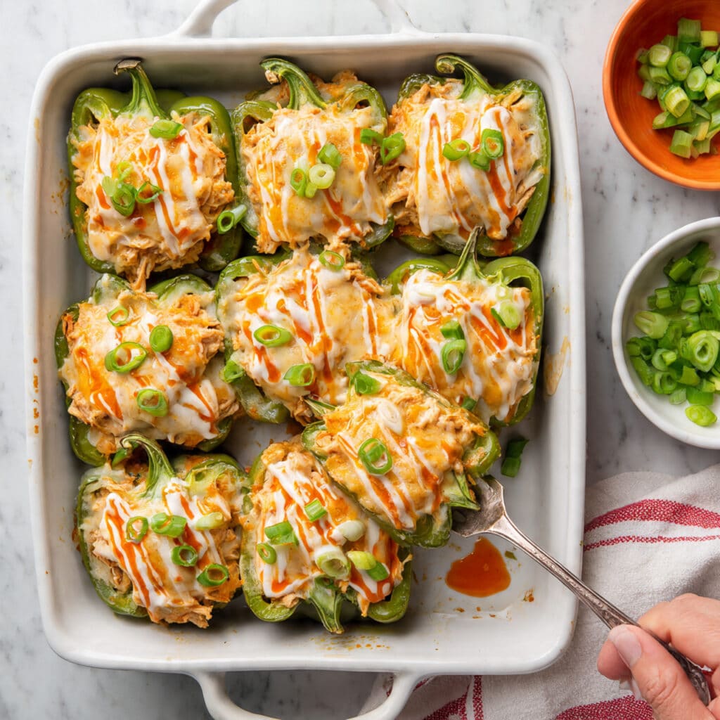 Buffalo Chicken Stuffed Bell Peppers Recipe