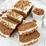 Healthy Carrot Cake Banana Bread with Dairy-Free Cream Cheese Frosting Recipe