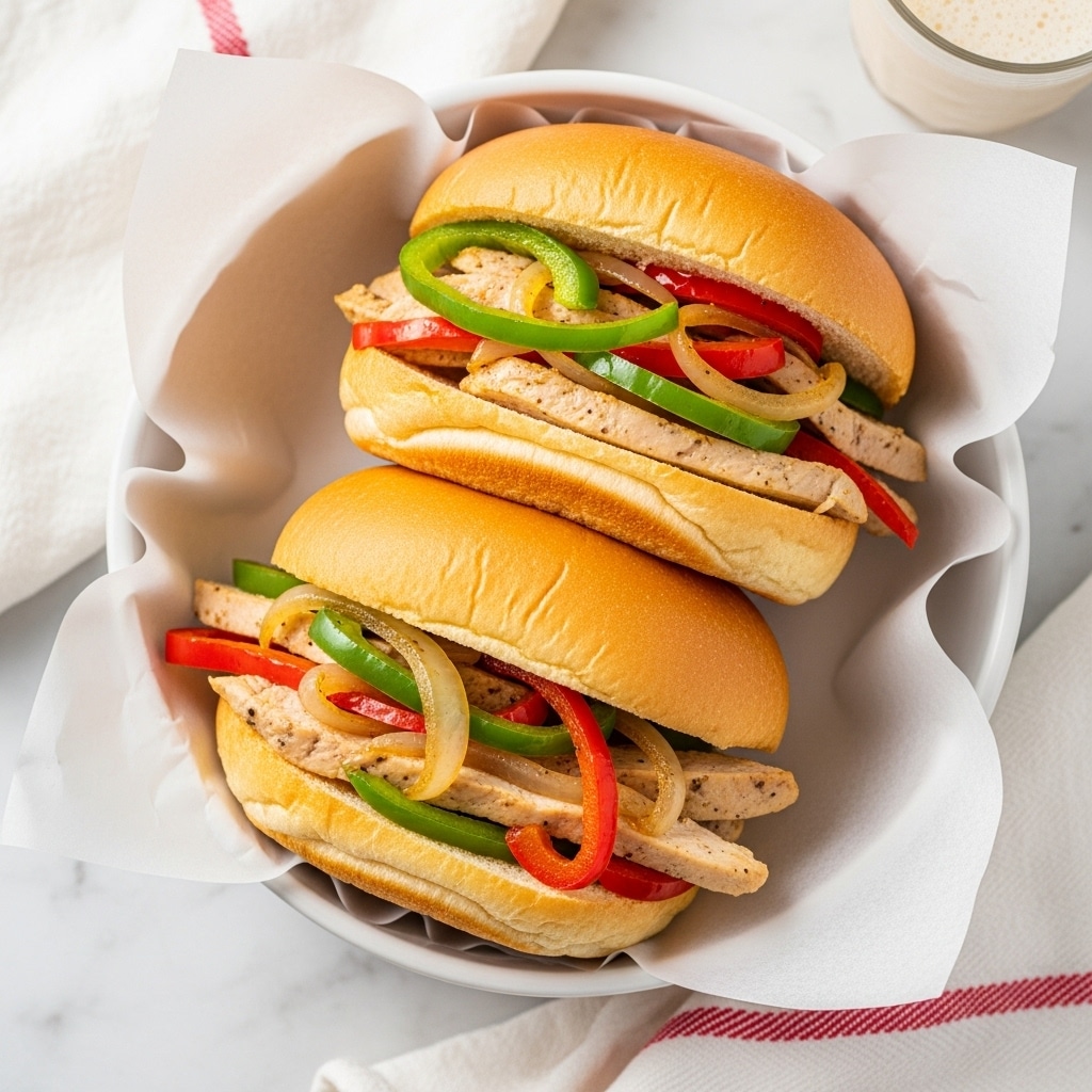 Chicken Philly Cheesesteak Sandwiches Recipe