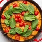 Tomato Spinach Salmon Pasta with Garlic Butter Sauce Recipe