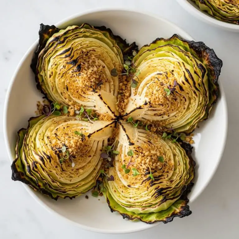 Miso Butter Roasted Cabbage Wedges with Crispy Panko Breadcrumbs Recipe