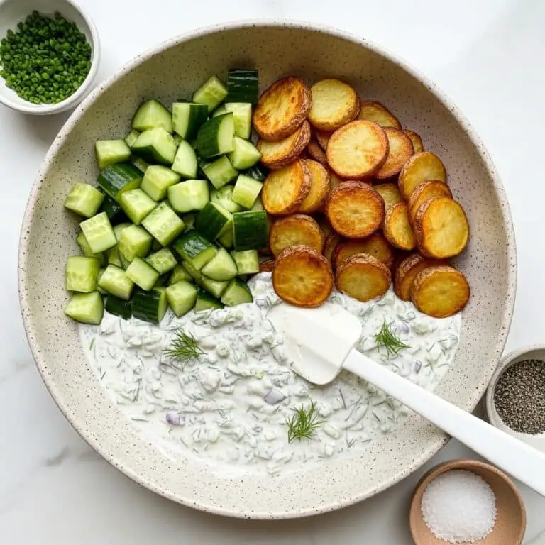 Crispy Smashed Potato Salad with Tzatziki-Inspired Dressing Recipe