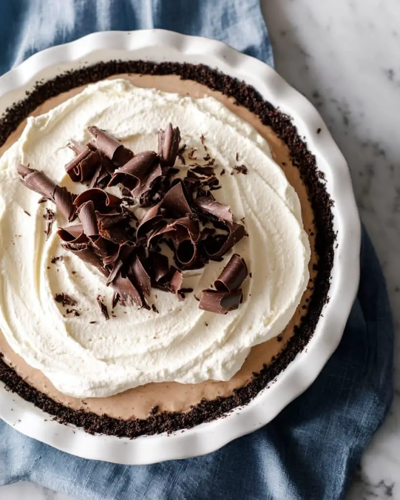 French Silk Pie with Oreo Crust and Chocolate Whipped Cream Recipe