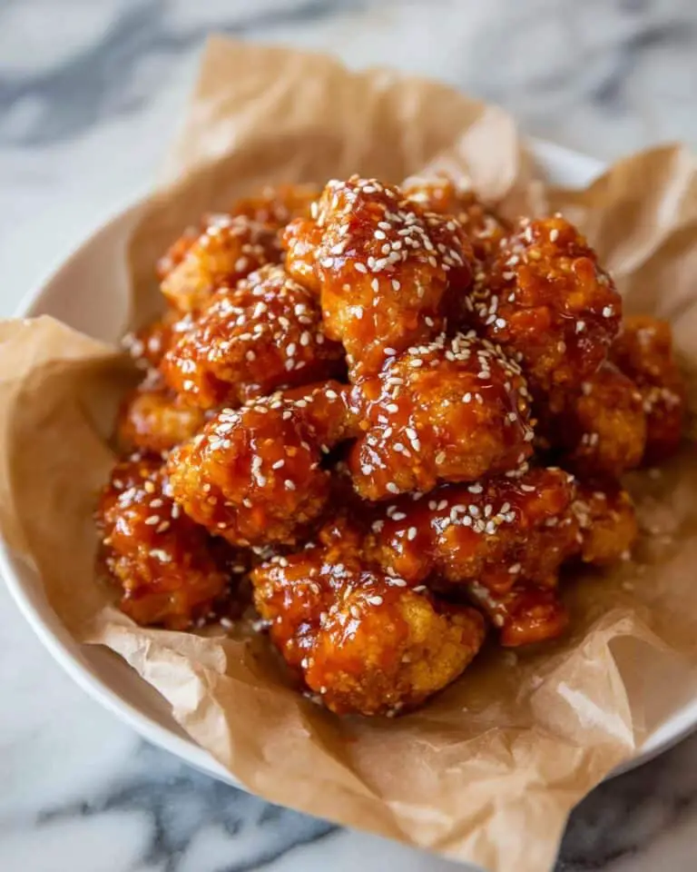 Sticky Honey Sriracha Cauliflower “Wings” (Baked or Fried) Recipe