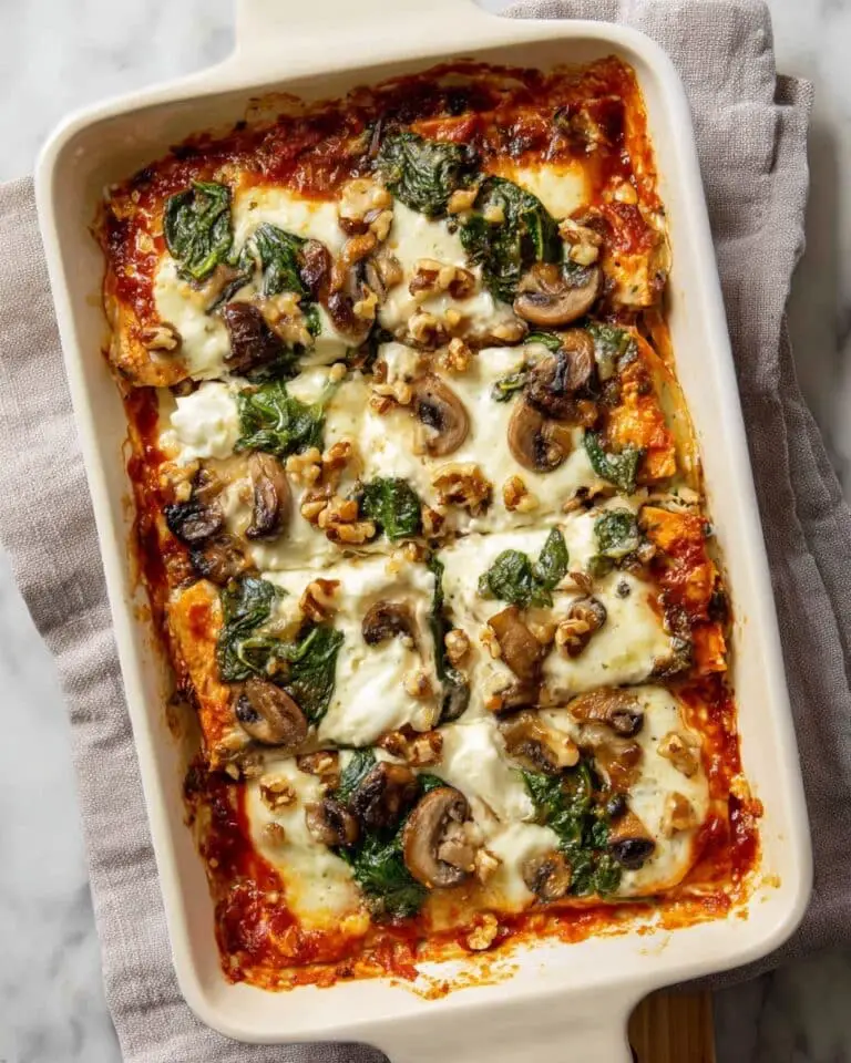 Spinach & Mushroom Vegetarian Lasagna Recipe