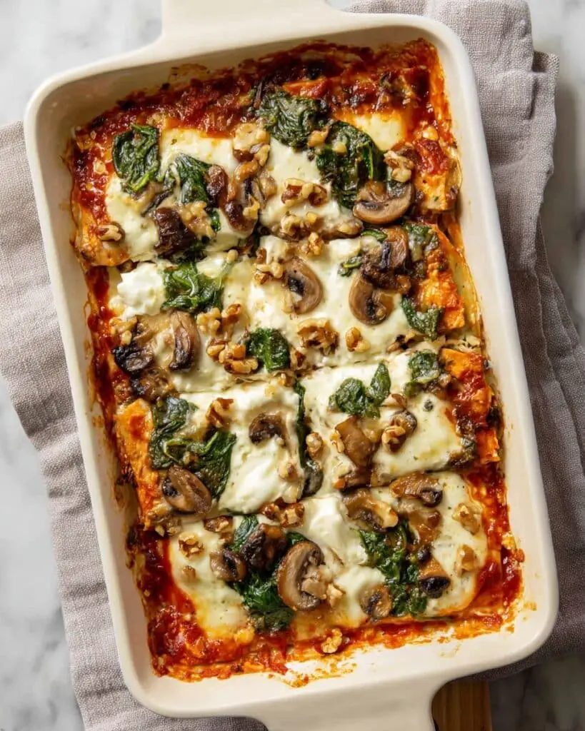 Spinach & Mushroom Vegetarian Lasagna Recipe
