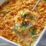 Creamy Vegetable Casserole with Cheddar and Ritz Cracker Topping Recipe