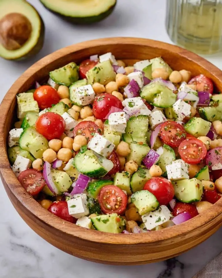 Greek Chickpea Feta and Avocado Salad Recipe