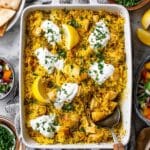 Dump-and-Bake Chicken Tzatziki Rice Recipe