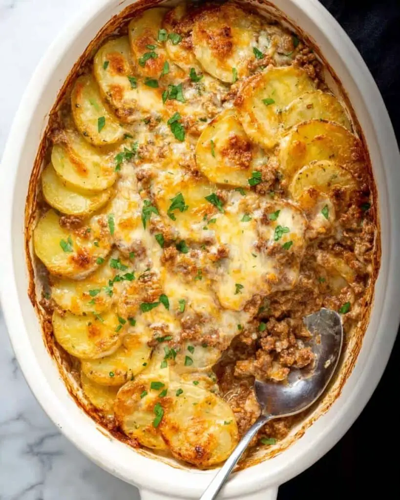 Crock Pot Potato Hamburger Casserole Recipe