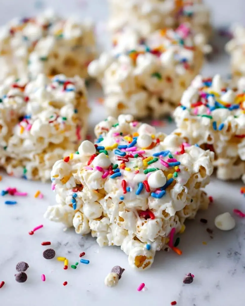 Homemade Funfetti Marshmallow Popcorn Treats Recipe