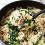 Creamy Chicken Ranch Orzo with Bacon and Spinach Recipe