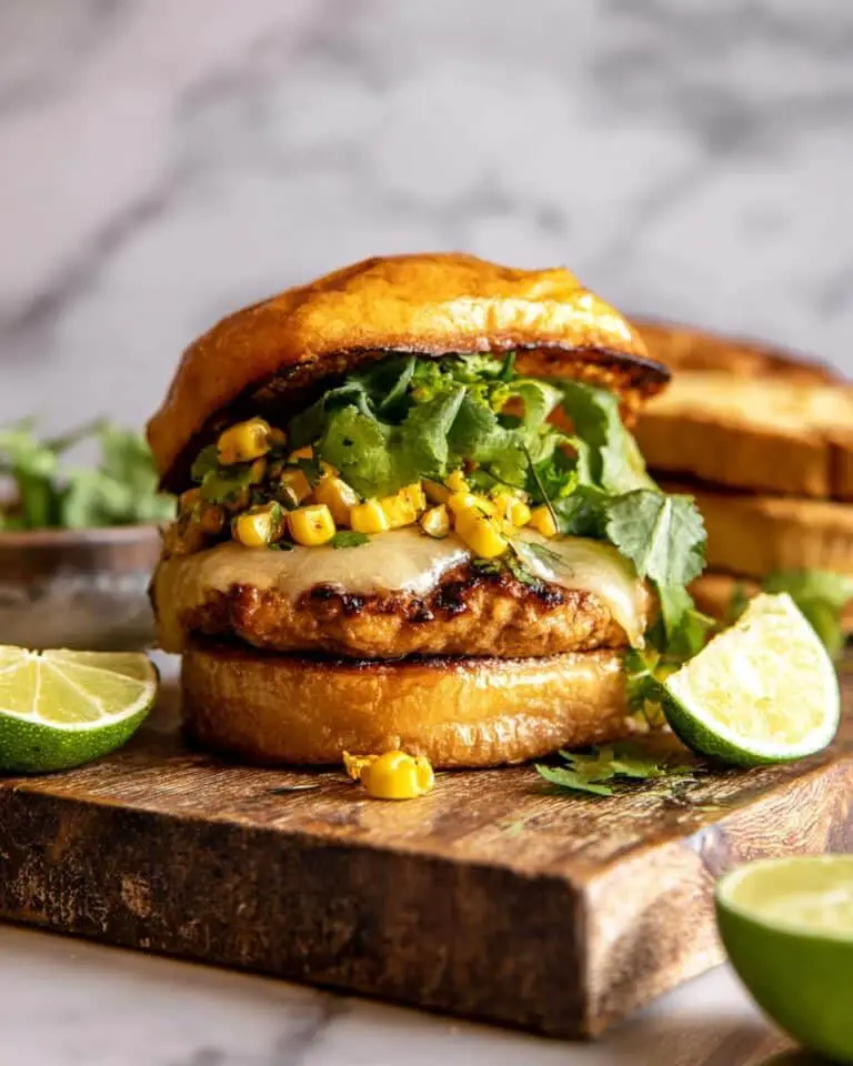 Chipotle Cheddar Chicken Burgers with Grilled Corn and Avocado Recipe