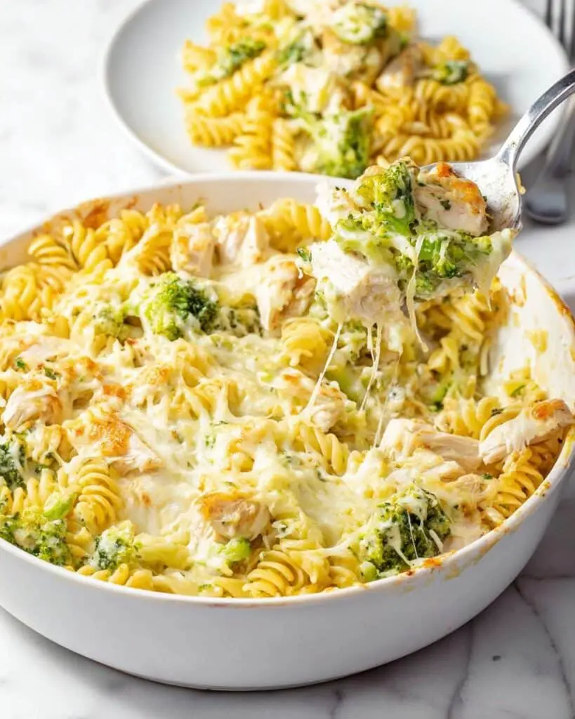 Chicken Noodle Casserole with Broccoli and Swiss Cheese Recipe