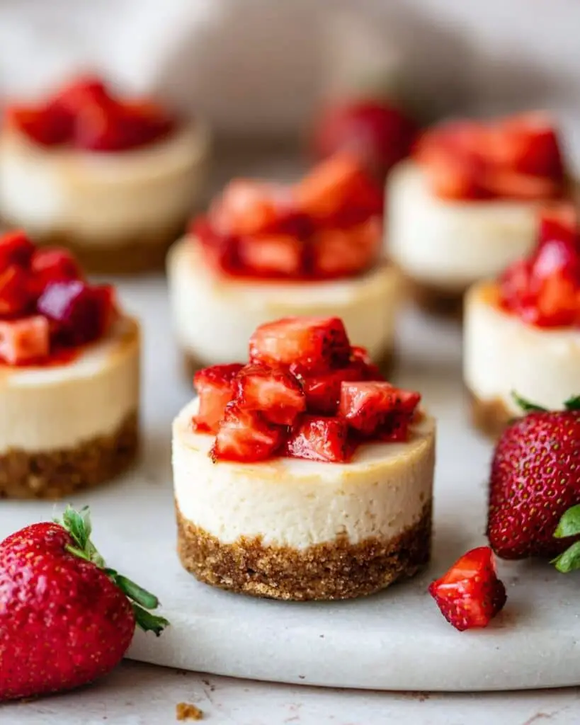 Easy Mini Strawberry Cheesecakes Recipe
