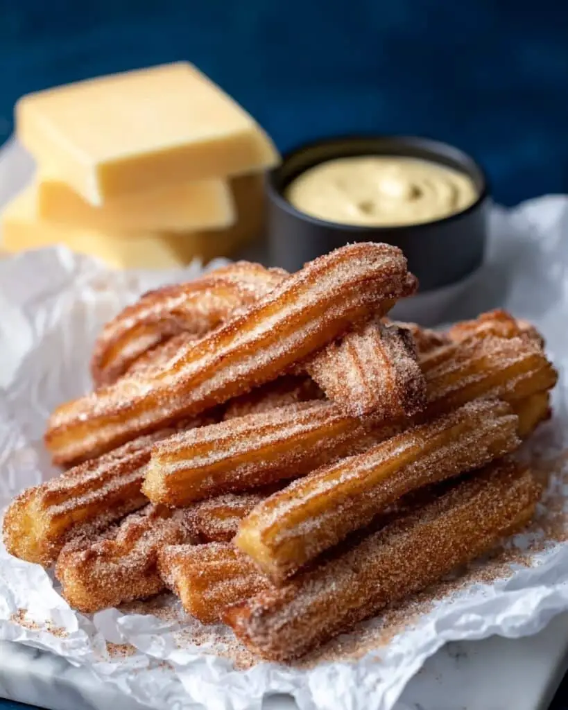 Baked Churros with Cinnamon Sugar, Chocolate, and Coconut Recipe