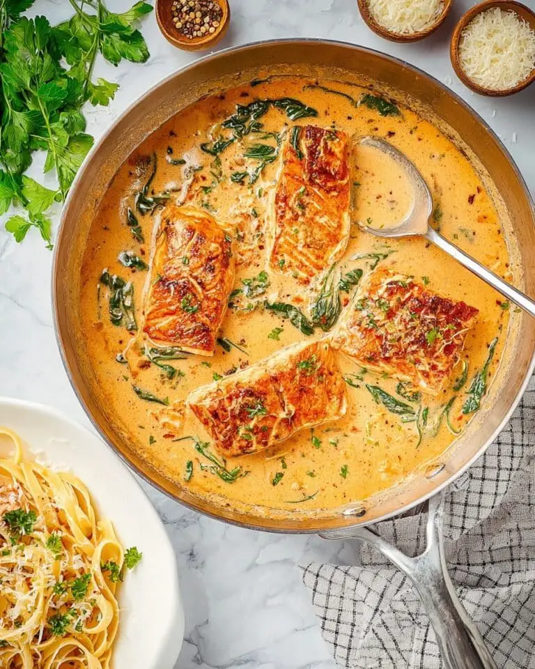 Creamy Garlic Butter Tuscan Salmon Recipe