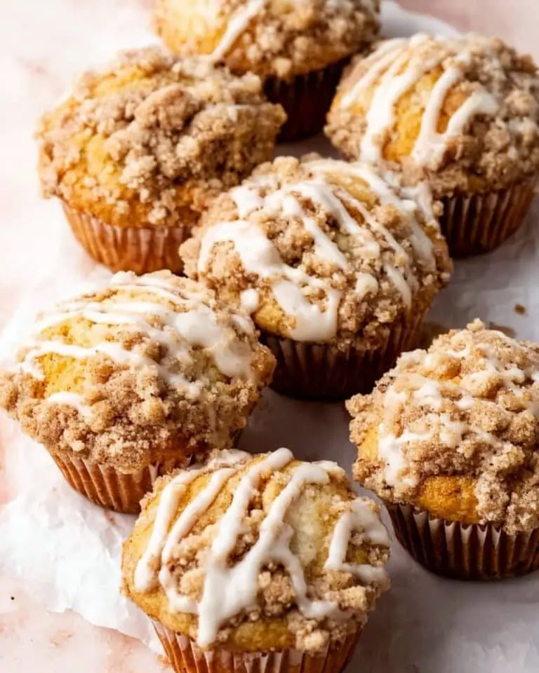 Peach Streusel Muffins with Creamy Peach Icing Recipe