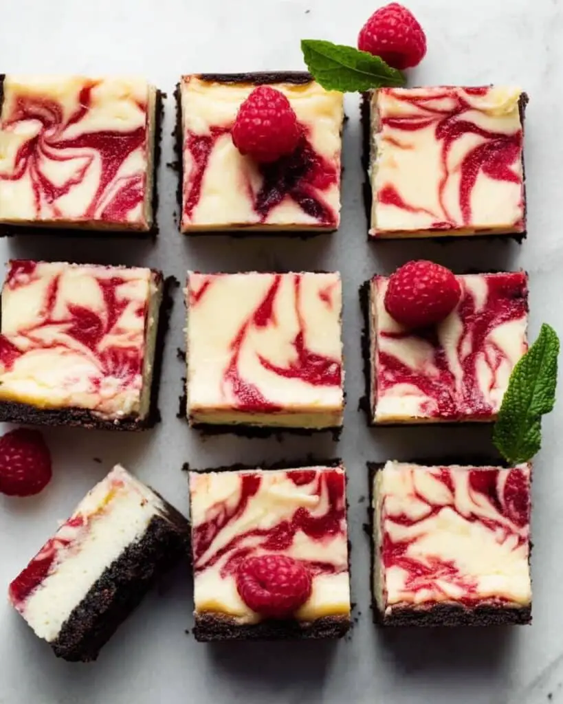 White Chocolate Raspberry Cheesecake Bars Recipe