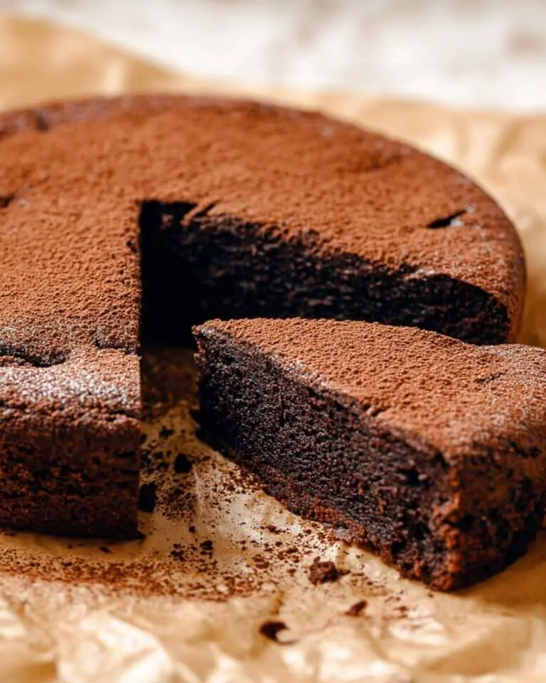 Dense & Fudgy Flourless Chocolate Cake Recipe