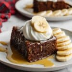 Gingerbread Cake with Banana Topping and Vanilla Cream Sauce Recipe
