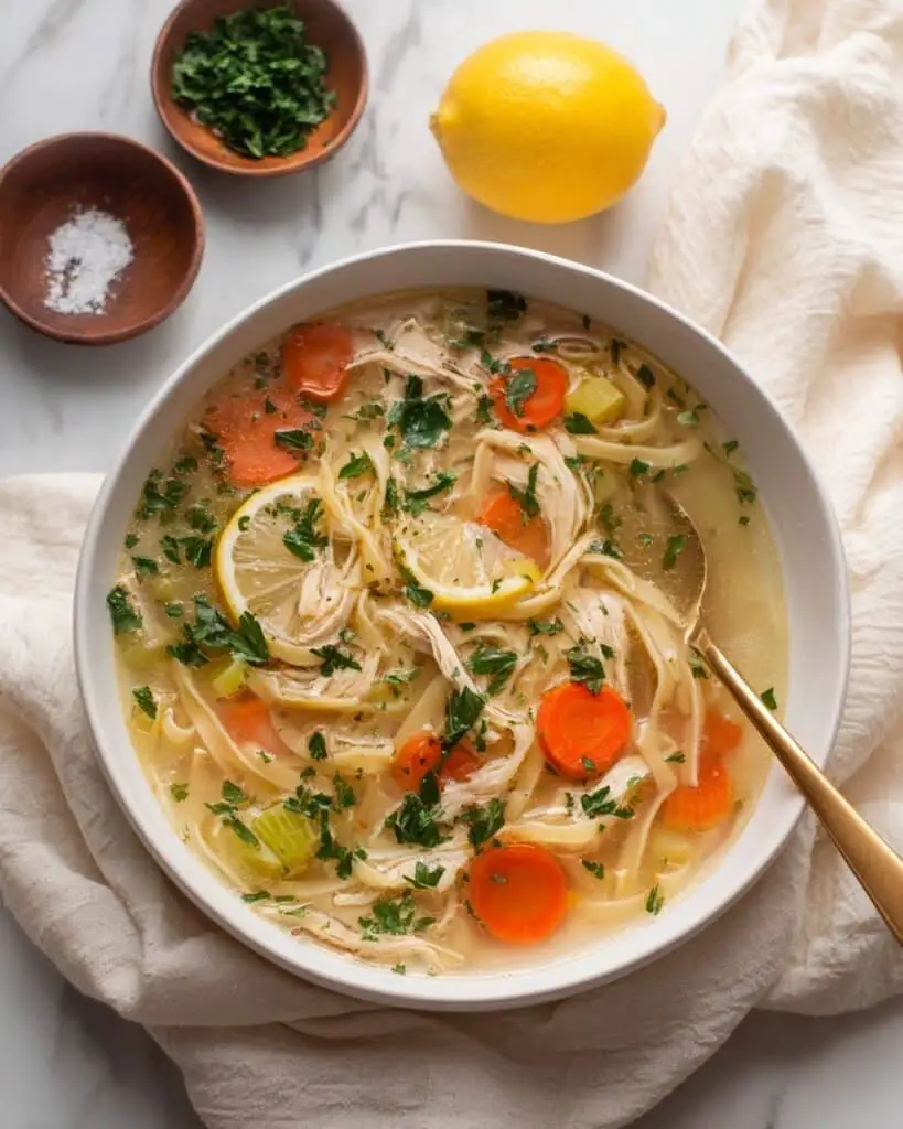Lemon Ginger Chicken Noodle Soup Recipe