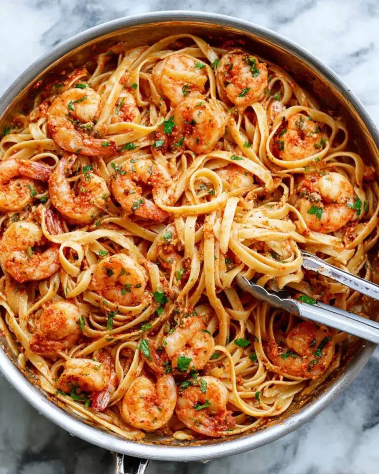 Creamy Tomato Garlic Butter Shrimp with Pasta Recipe