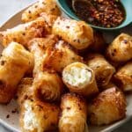 Oven Fried Feta Rolls with Chili Honey Recipe